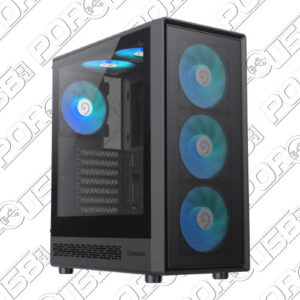 Gabinete gamer Gamemax Storm 2 ab, RGB FIJO, USB 3.0, USB Tipo C, ATX, Negro